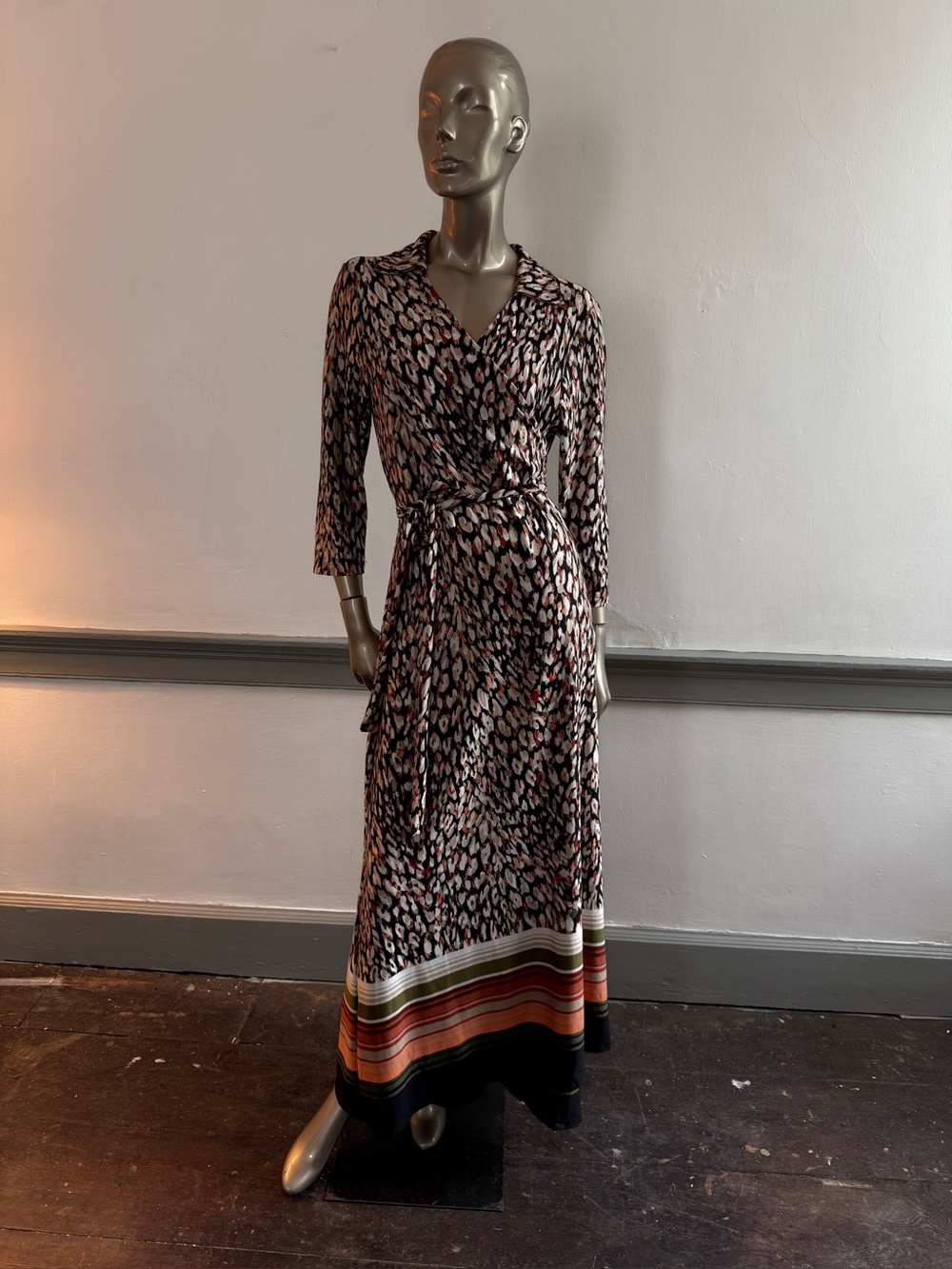 Ashley Stewart True Wrap Maxi Dress Animal Print Size 14/16